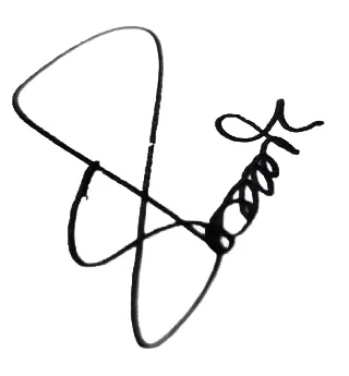 Black pen signature on a clean white background after AI background removal
