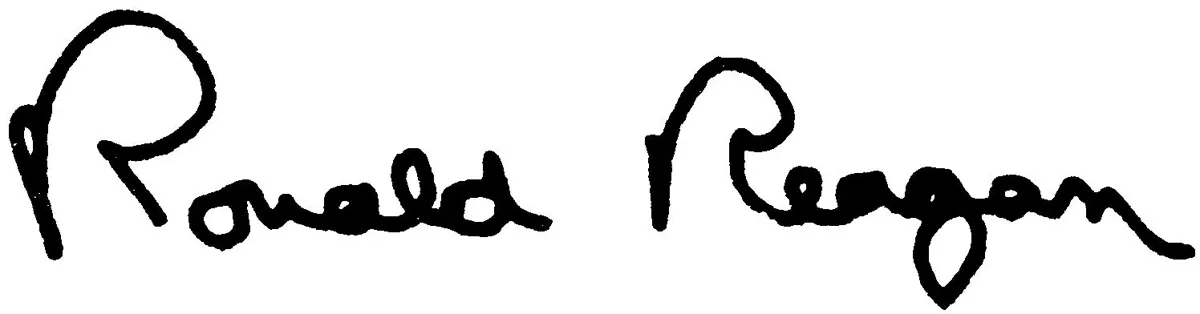 Original scan of Ronald Reagan's felt-tip signature on paper
