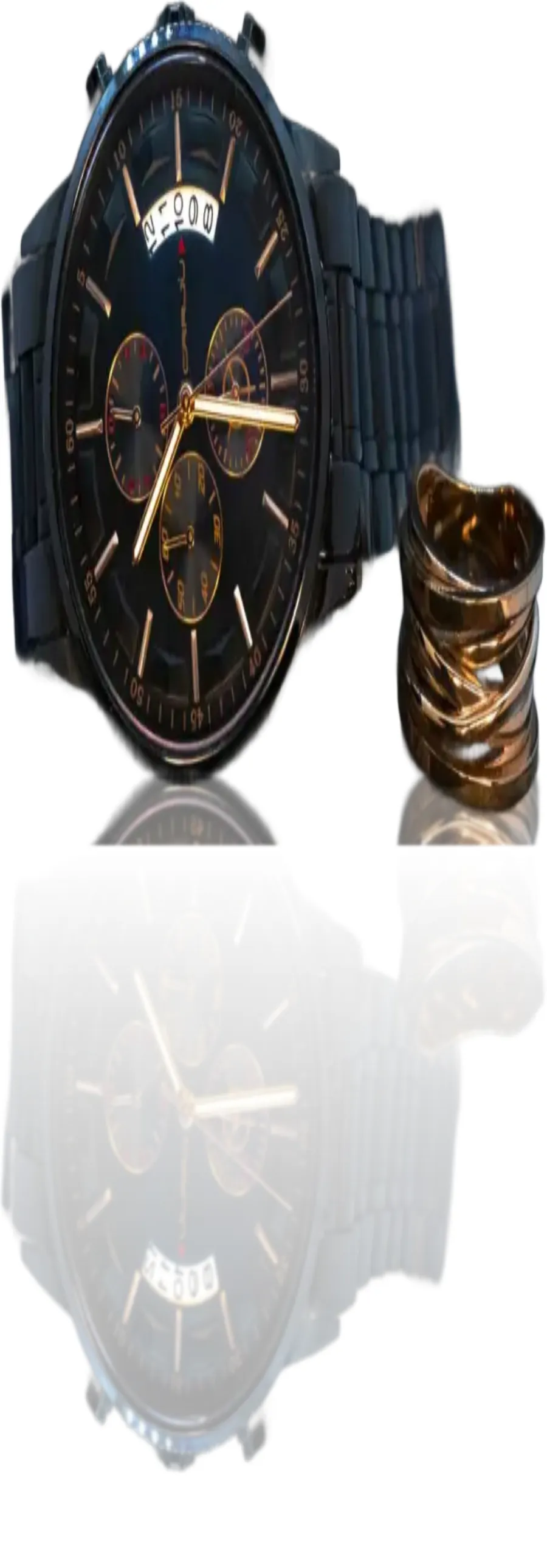 Perfume bottle with a fading mirror reflection below it